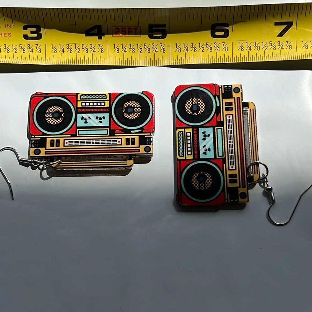 Retro Boombox Earrings - Picture 5 of 5